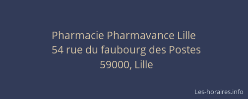 Pharmacie Pharmavance Lille