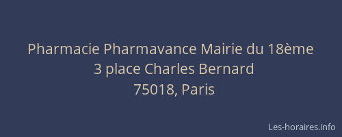 Pharmacie Pharmavance Mairie du 18ème