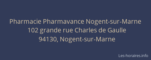 Pharmacie Pharmavance Nogent-sur-Marne