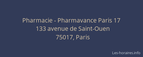 Pharmacie - Pharmavance Paris 17
