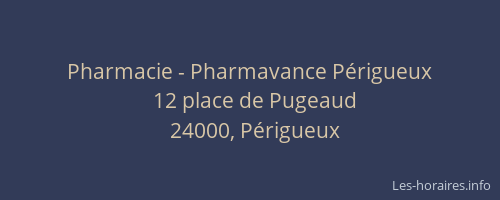 Pharmacie - Pharmavance Périgueux