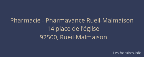 Pharmacie - Pharmavance Rueil-Malmaison