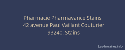 Pharmacie Pharmavance Stains