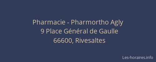 Pharmacie - Pharmortho Agly