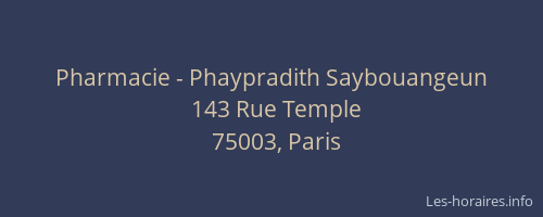 Pharmacie - Phaypradith Saybouangeun
