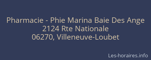 Pharmacie - Phie Marina Baie Des Ange
