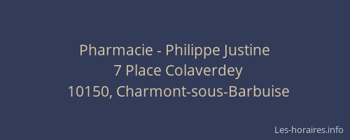 Pharmacie - Philippe Justine