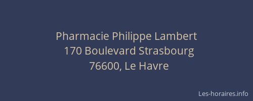 Pharmacie Philippe Lambert