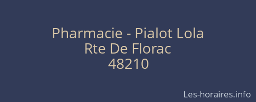 Pharmacie - Pialot Lola