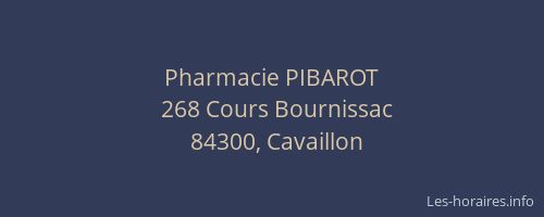 Pharmacie PIBAROT