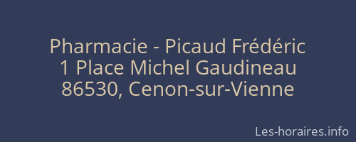 Pharmacie - Picaud Frédéric
