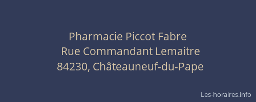 Pharmacie Piccot Fabre