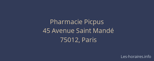 Pharmacie Picpus