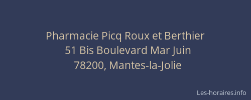 Pharmacie Picq Roux et Berthier