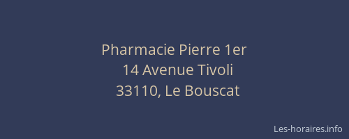Pharmacie Pierre 1er