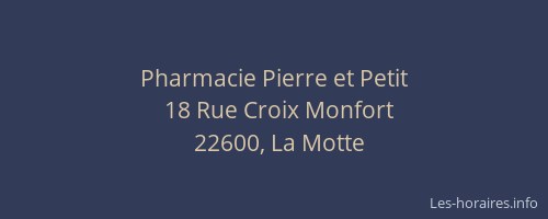 Pharmacie Pierre et Petit