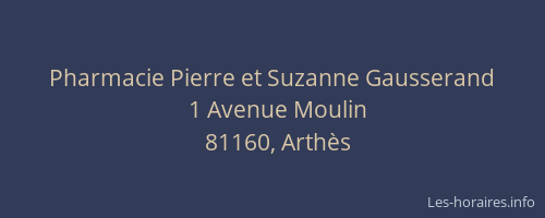 Pharmacie Pierre et Suzanne Gausserand