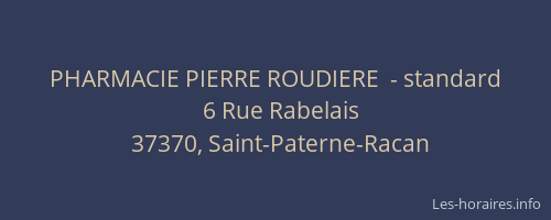PHARMACIE PIERRE ROUDIERE  - standard
