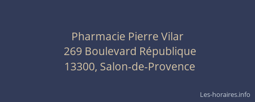 Pharmacie Pierre Vilar