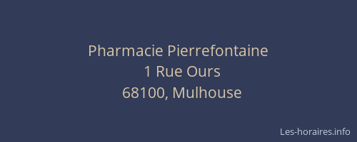 Pharmacie Pierrefontaine