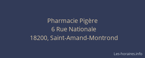 Pharmacie Pigère