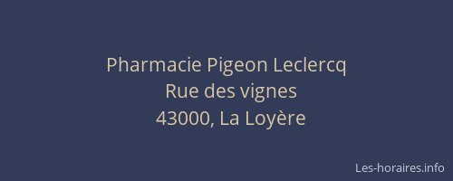 Pharmacie Pigeon Leclercq