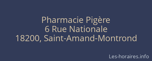 Pharmacie Pigère