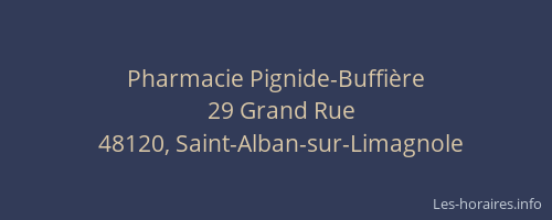 Pharmacie Pignide-Buffi&egrave;re