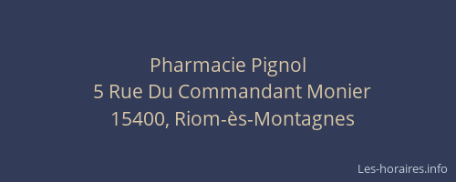 Pharmacie Pignol