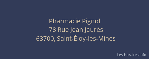 Pharmacie Pignol