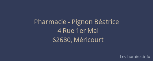 Pharmacie - Pignon Béatrice