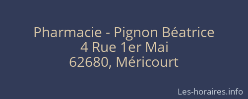 Pharmacie - Pignon Béatrice