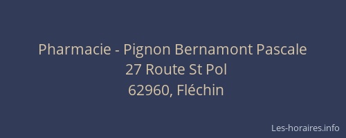 Pharmacie - Pignon Bernamont Pascale
