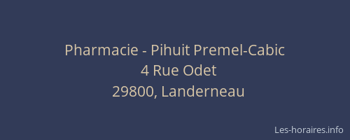 Pharmacie - Pihuit Premel-Cabic