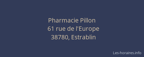 Pharmacie Pillon