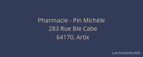 Pharmacie - Pin Michèle