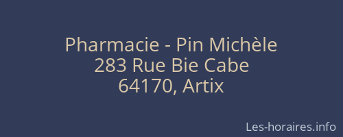 Pharmacie - Pin Michèle