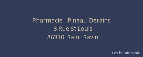 Pharmacie - Pineau-Derains