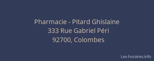 Pharmacie - Pitard Ghislaine