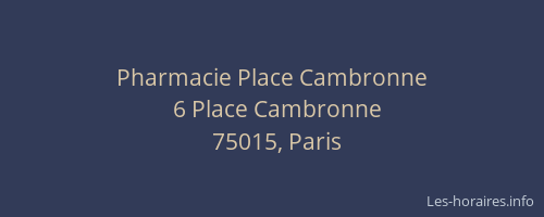Pharmacie Place Cambronne