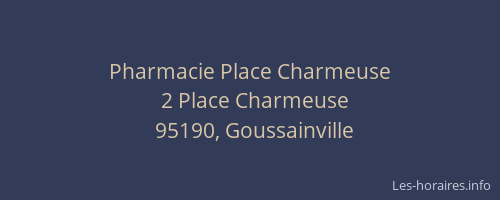Pharmacie Place Charmeuse
