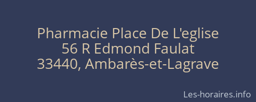 Pharmacie Place De L'eglise