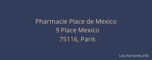Pharmacie Place de Mexico