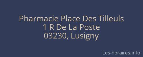Pharmacie Place Des Tilleuls