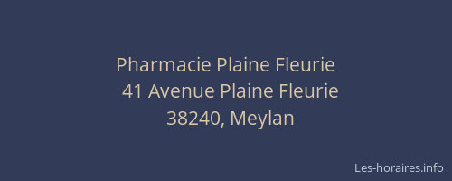 Pharmacie Plaine Fleurie
