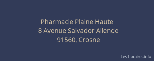 Pharmacie Plaine Haute