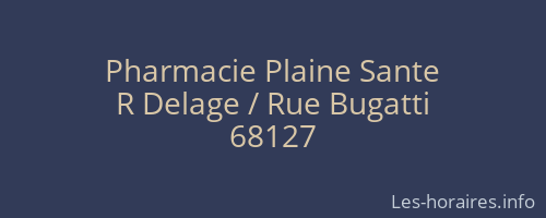Pharmacie Plaine Sante