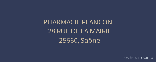 PHARMACIE PLANCON