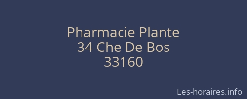 Pharmacie Plante