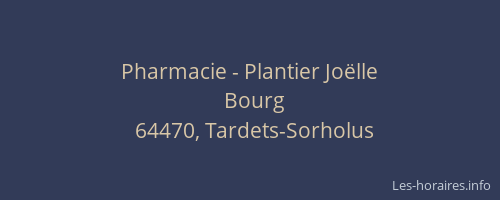 Pharmacie - Plantier Joëlle